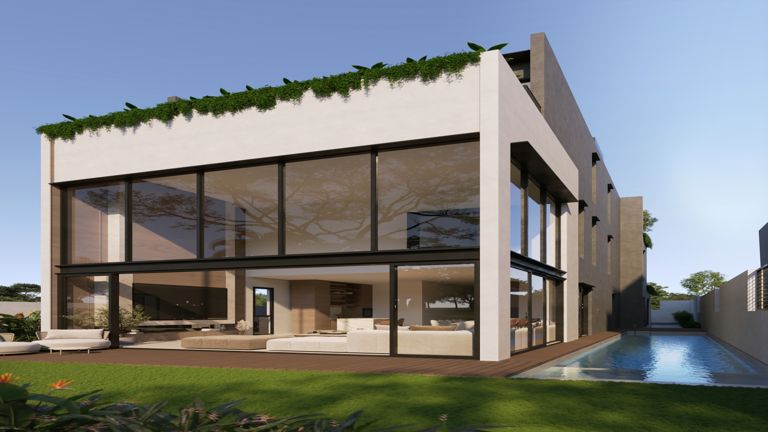 Anagram Homes Tan Boon Chong Avenue – Plot B (1A): rear garden and pool